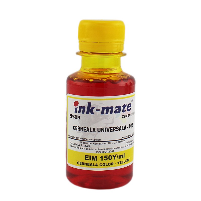 Cerneala refill universala Dye compatibila Epson, Yellow 1000 ml - imagine 4